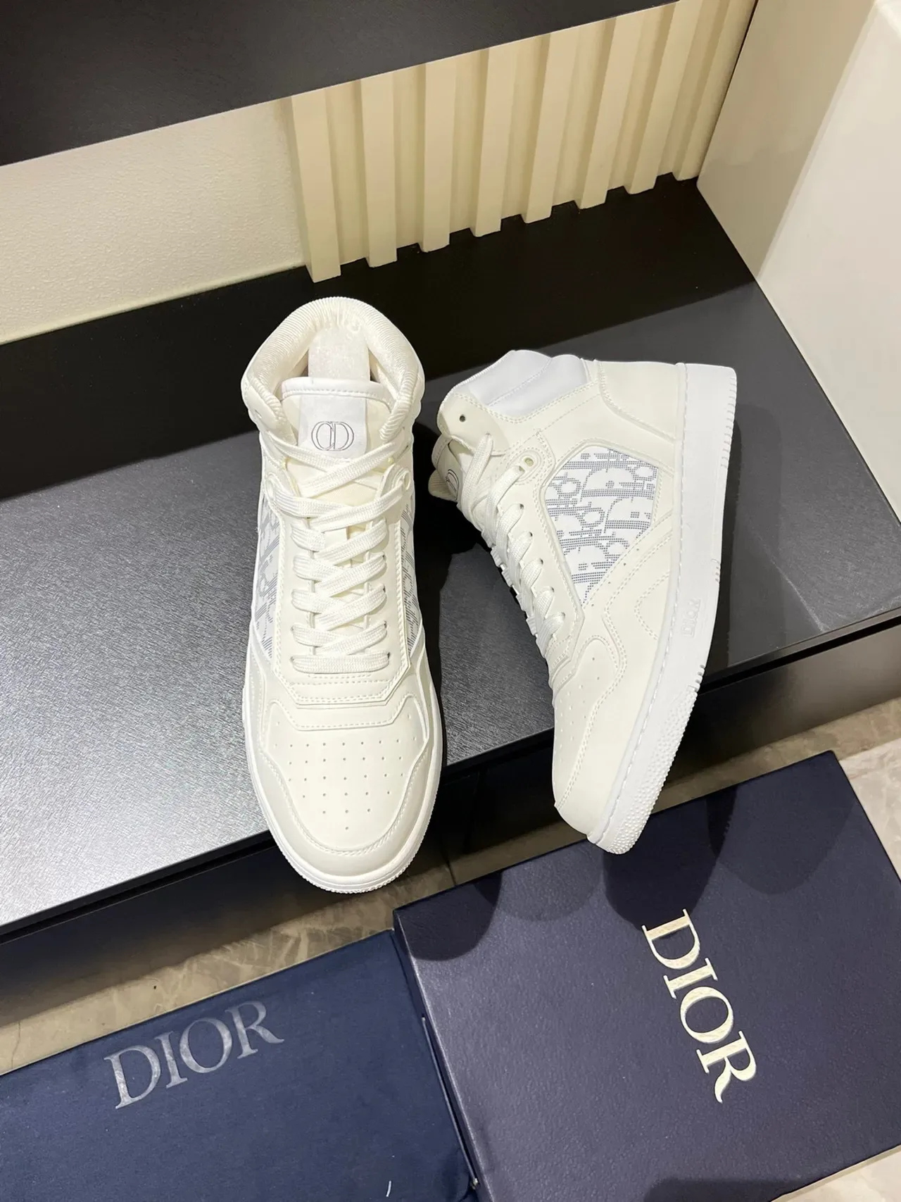 Dior B23 High Off-White Monogram Lifestyle Sneakers 5