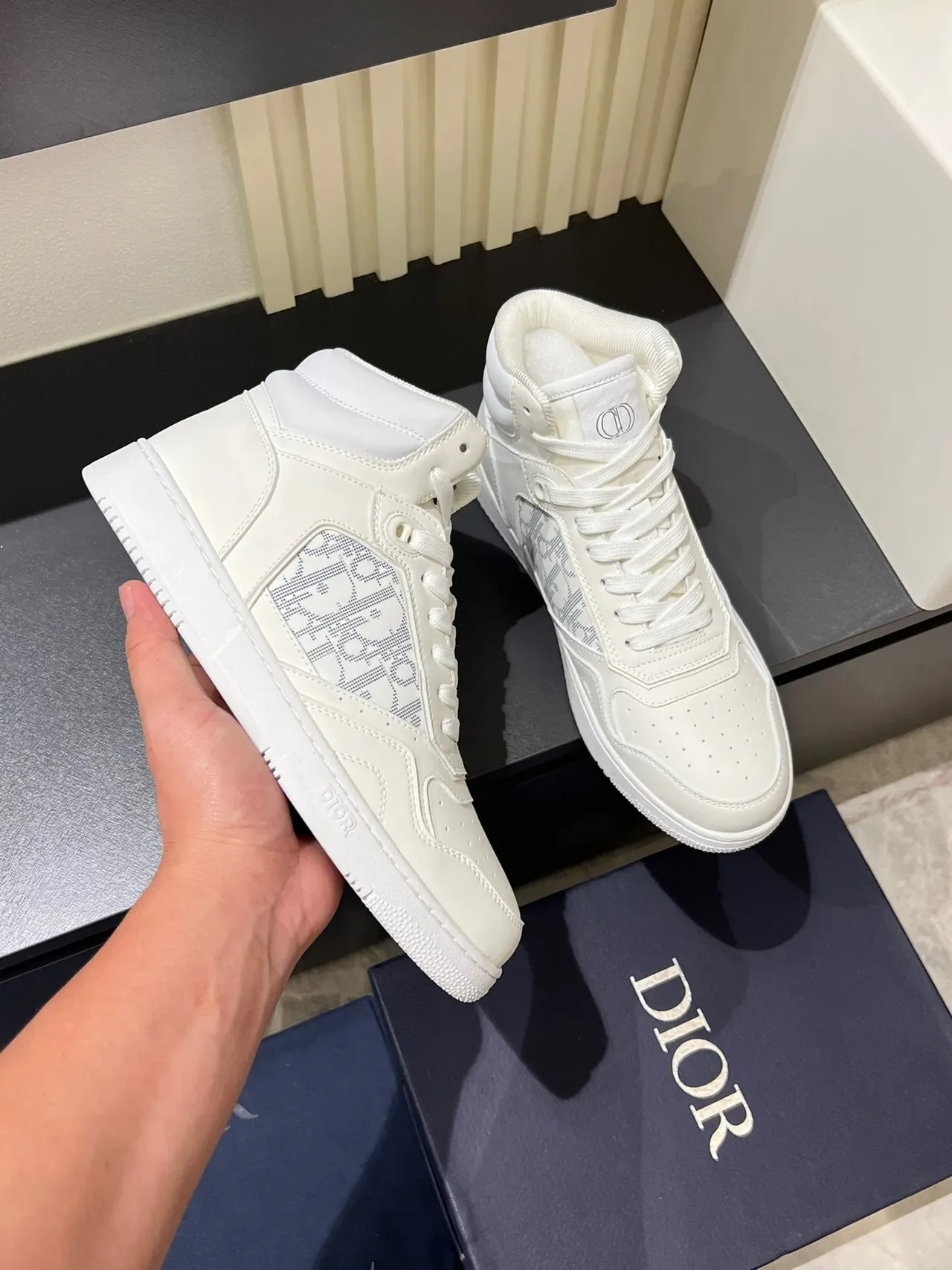 Dior B23 High Off-White Monogram Lifestyle Sneakers 6