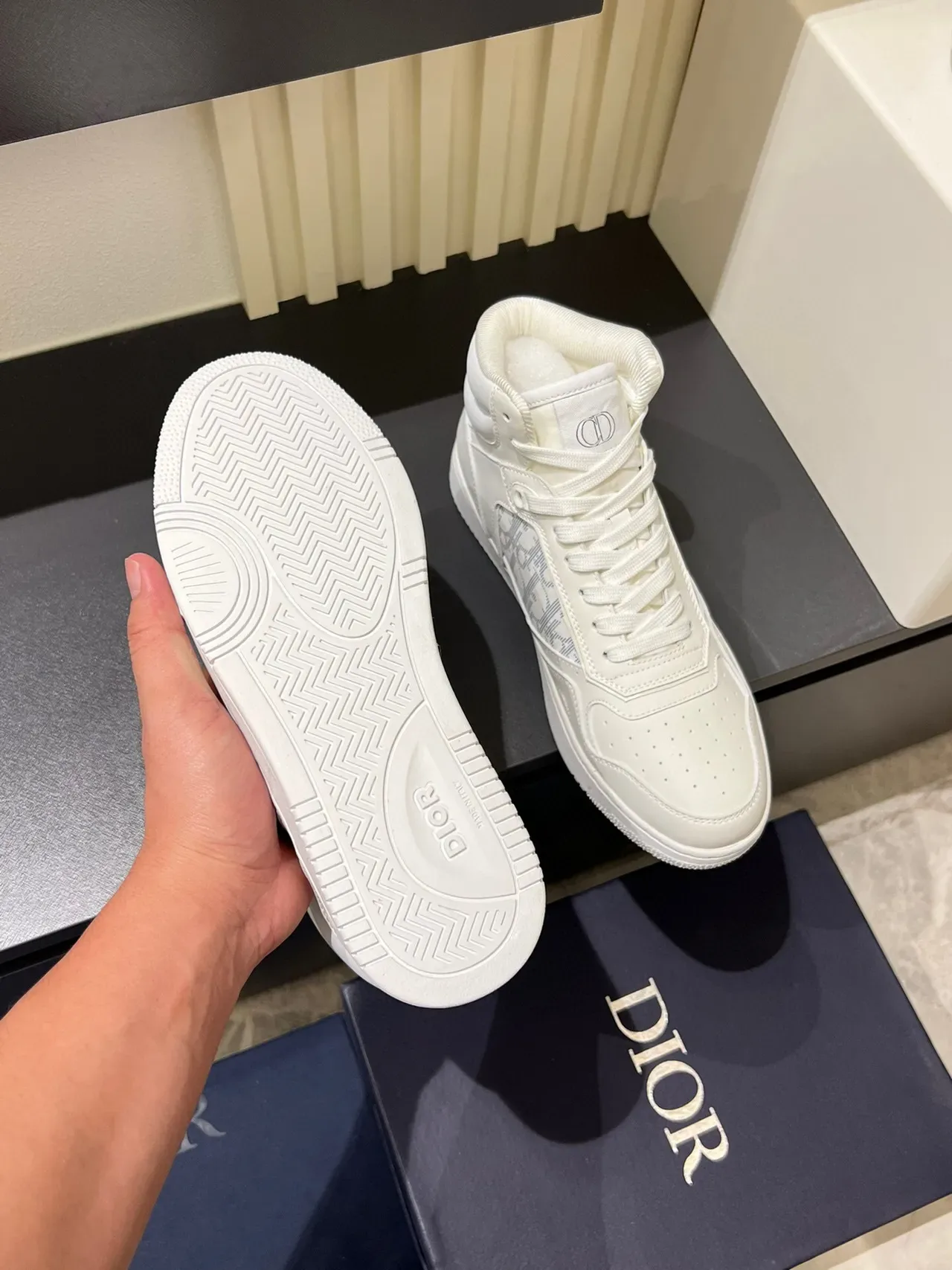 Dior B23 High Off-White Monogram Lifestyle Sneakers 7