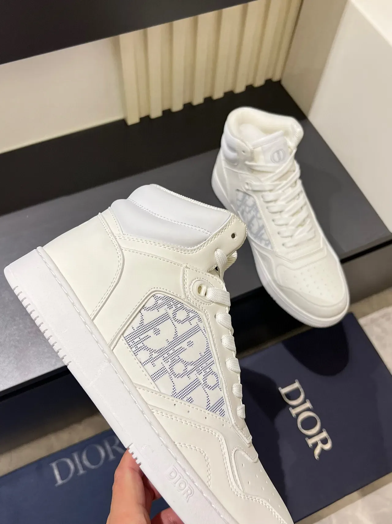 Dior B23 High Off-White Monogram Lifestyle Sneakers 8