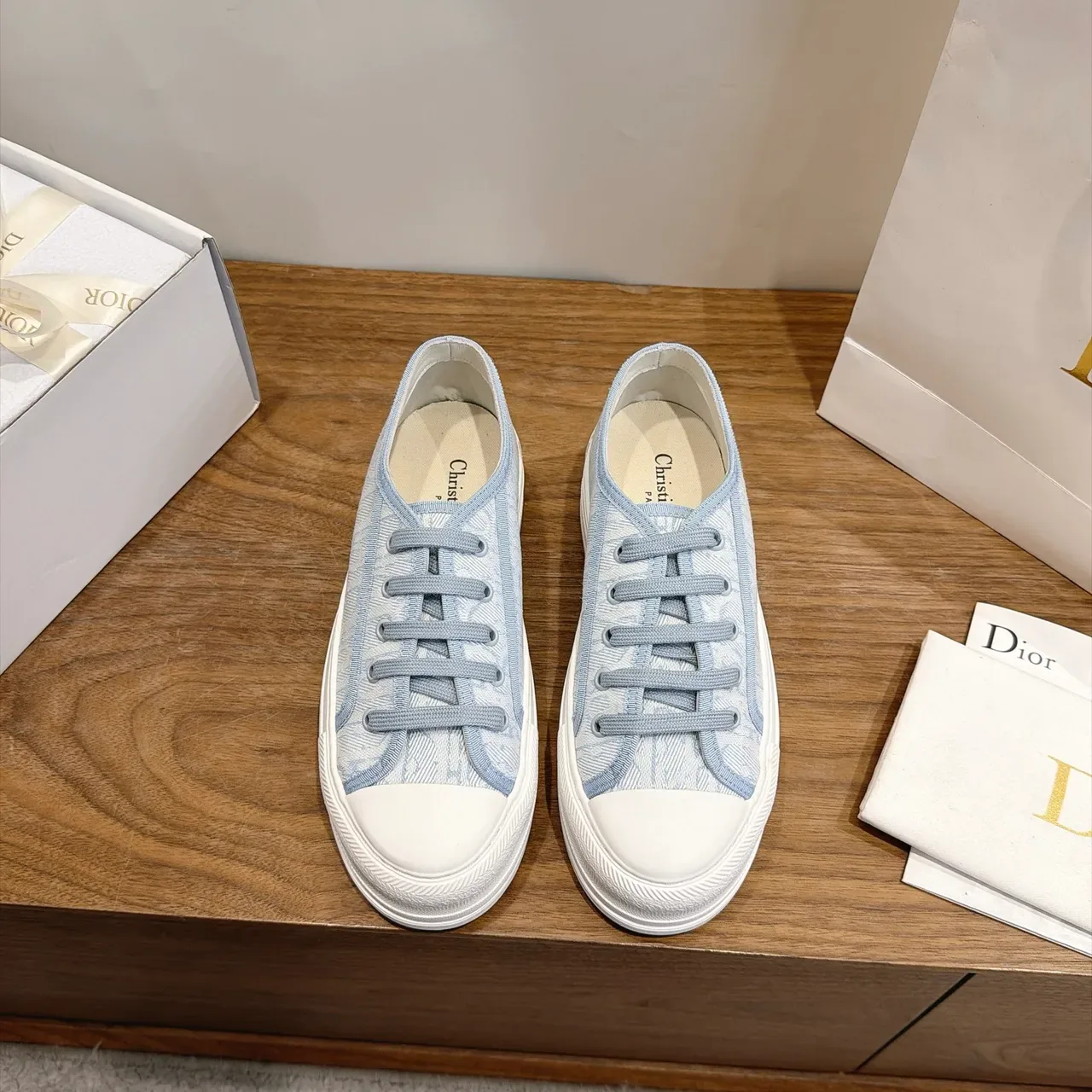 Dior B23 Light Blue Oblique Monogram Platform Lifestyle Sneakers 6