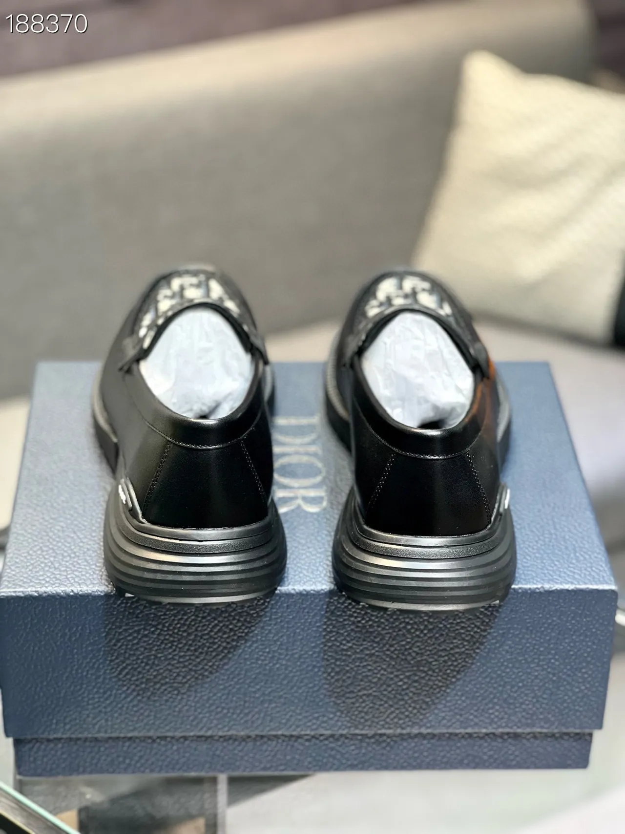 Dior B23 Mocassim Preto oblíquo jacquard Mocassins 2