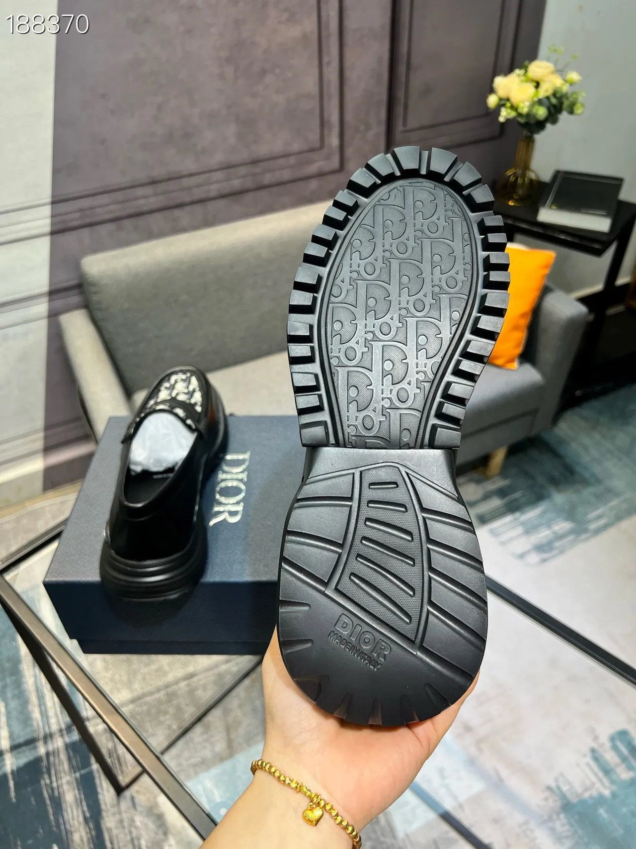 Dior B23 Mocassim Preto oblíquo jacquard Mocassins 3