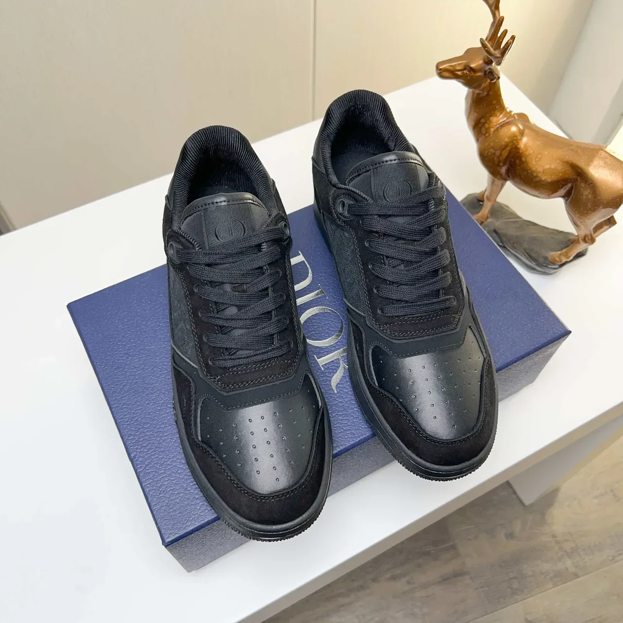 Dior B23 Zapatillas Lifestyle Negro Monocromo Material Mixto 4