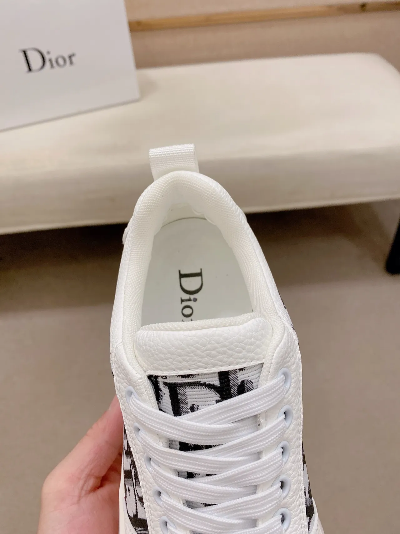 Dior B23 Monogram White Lifestyle Sneakers 4
