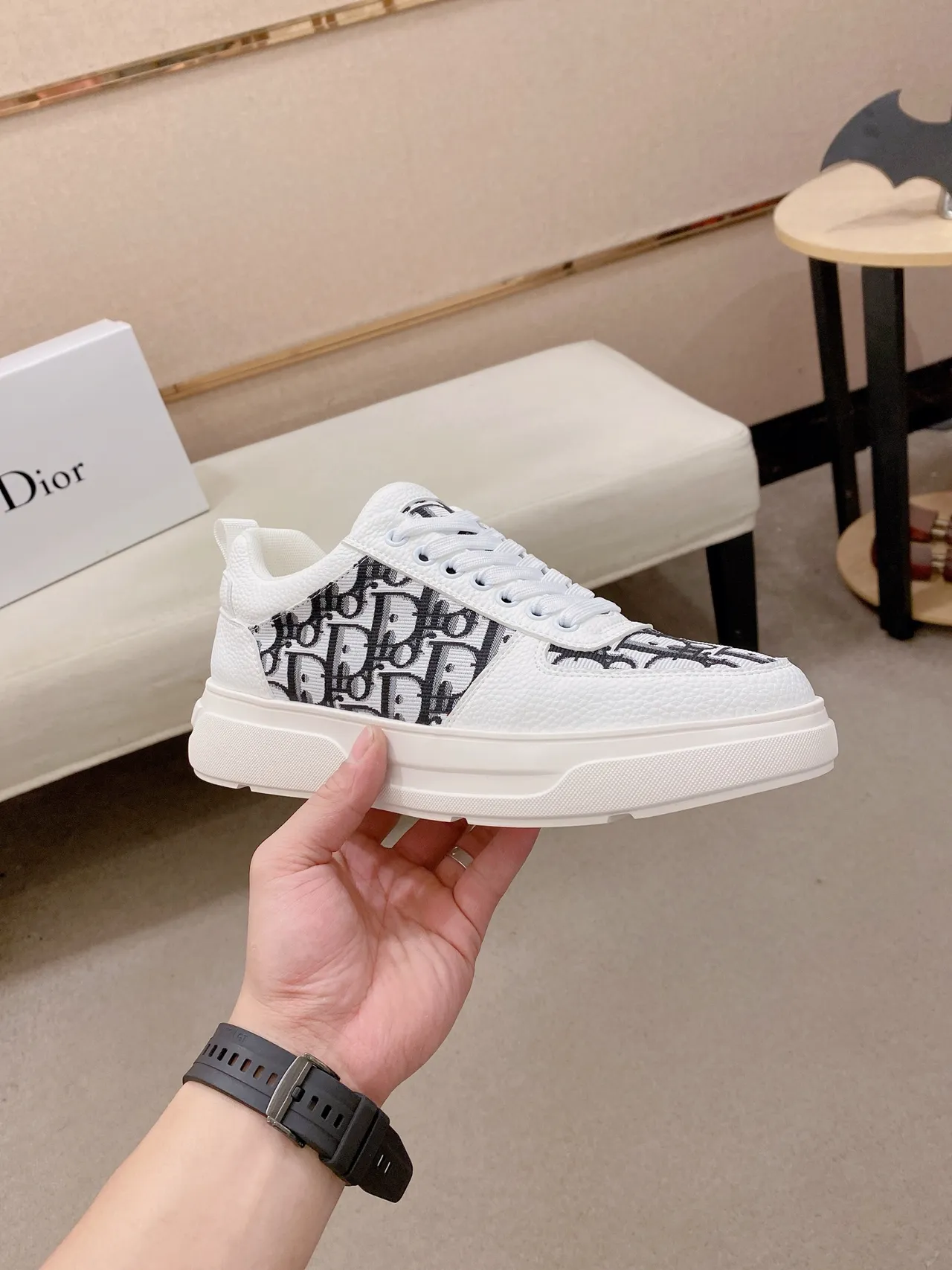 Dior B23 Monogram White Lifestyle Sneakers 5