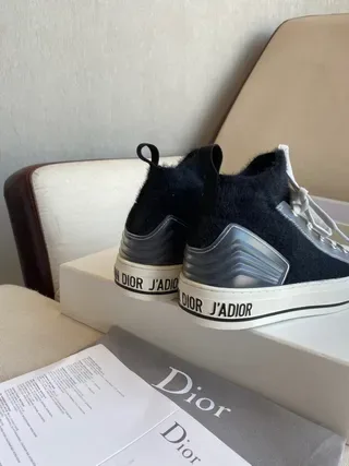Dior B23 Navy Fuzzy High-Top Lifestyle Sneakers 3