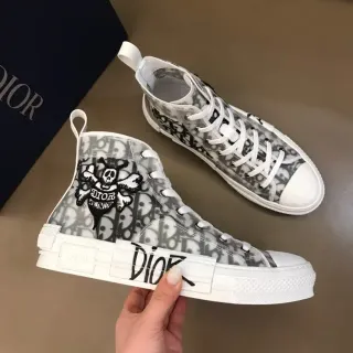 Dior B23 Transparent Oblique-Print High-Top Lifestyle Sneakers