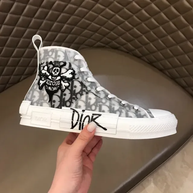 Dior B23 Transparent Oblique-Print High-Top Lifestyle Sneakers 4