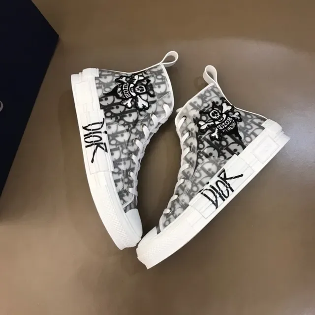 Dior B23 Transparent Oblique-Print High-Top Lifestyle Sneakers 8