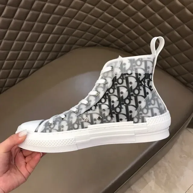 Dior B23 Transparent Oblique-Print High-Top Lifestyle Sneakers 9
