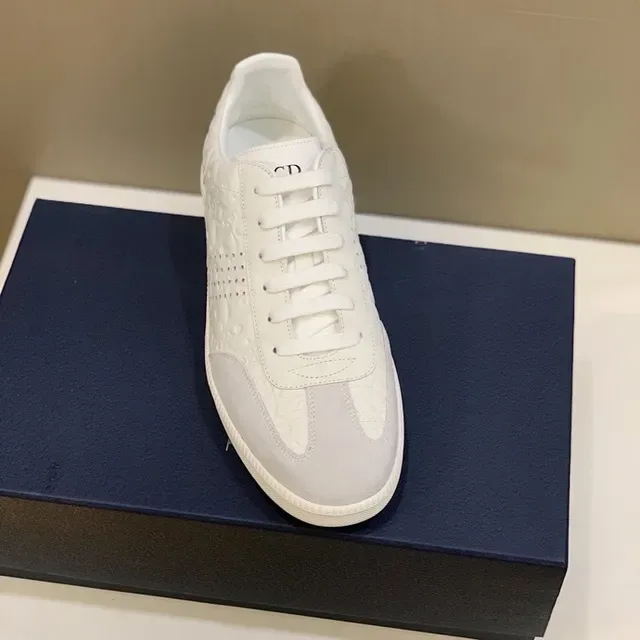 Dior B23 White and Black Embossed Monogram Lifestyle Sneakers 3