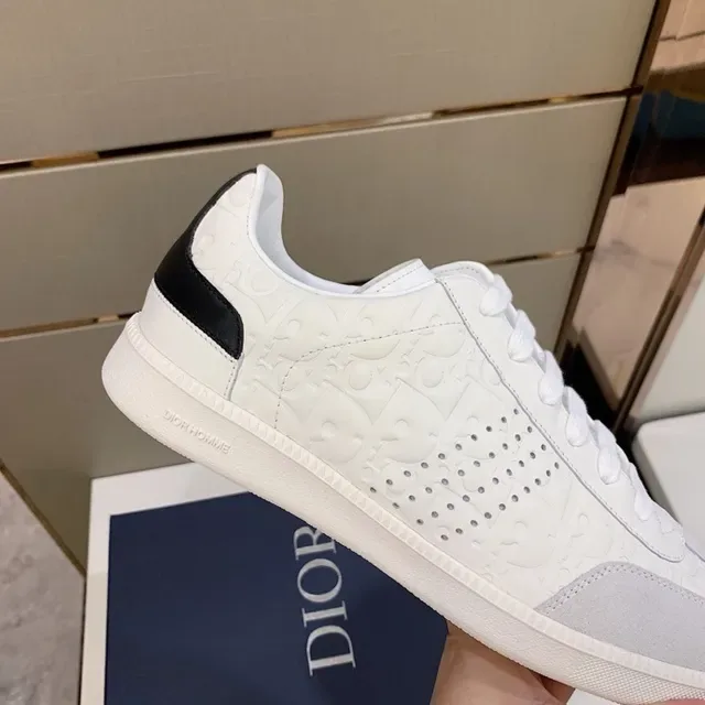 Dior B23 White and Black Embossed Monogram Lifestyle Sneakers 5