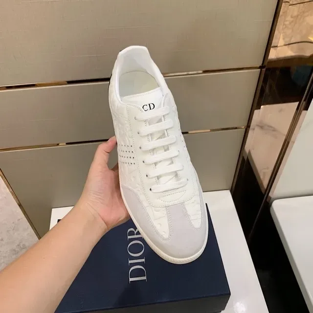 Dior B23 White and Black Embossed Monogram Lifestyle Sneakers 9