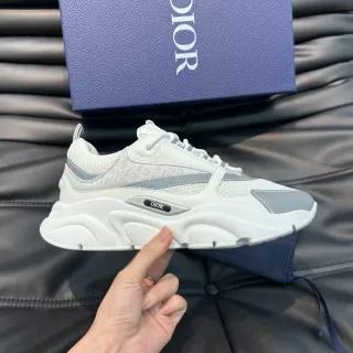 Dior B23 أحذية رياضية بيضاء و رمادية كاجوال
