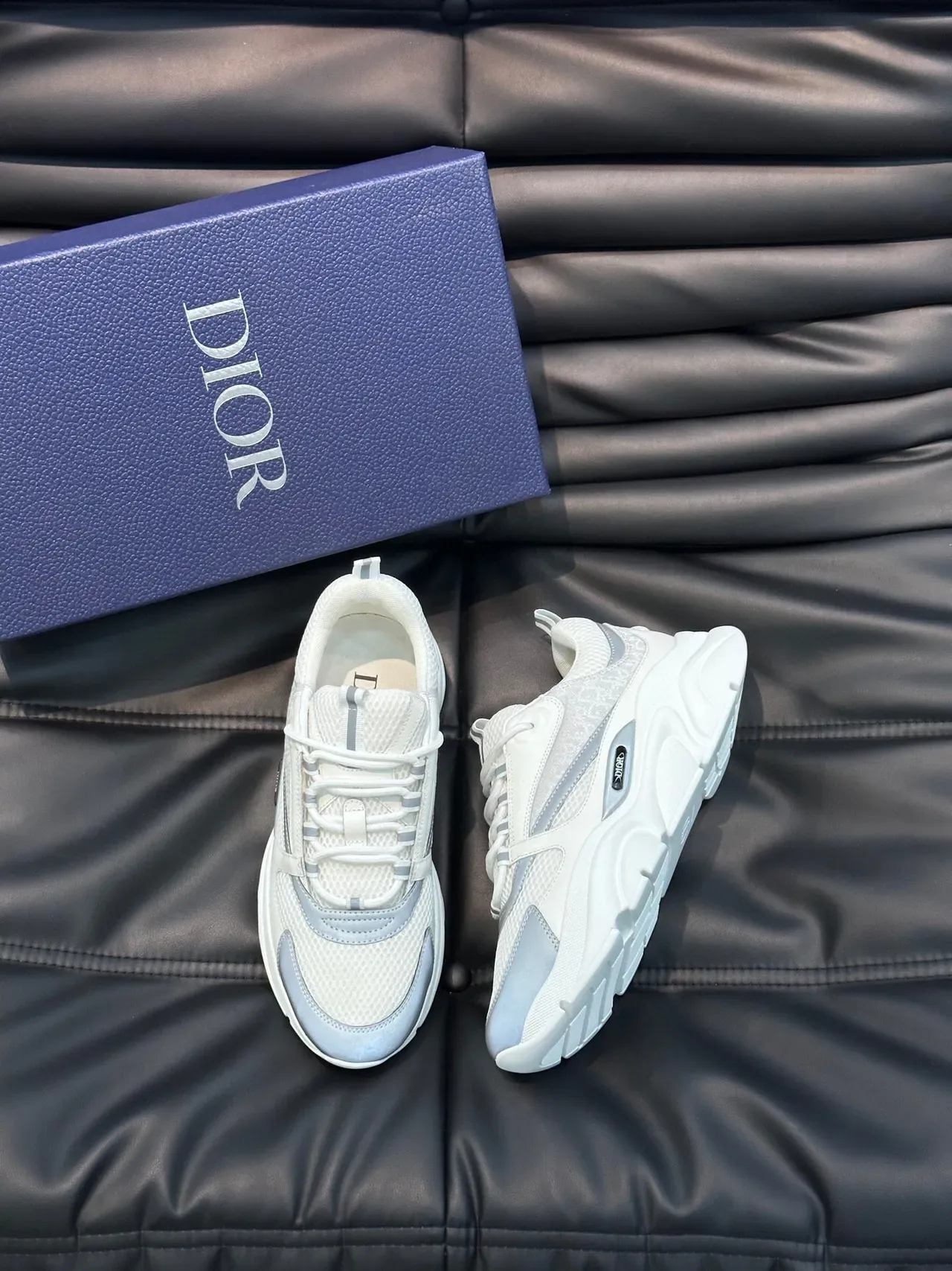 Dior B23 White and Gray Chunky Sneakers 3