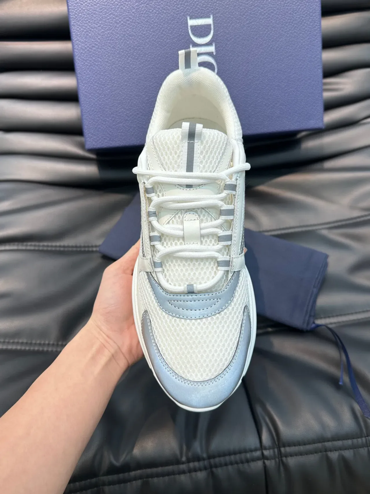 Dior B23 White and Gray Chunky Sneakers 5