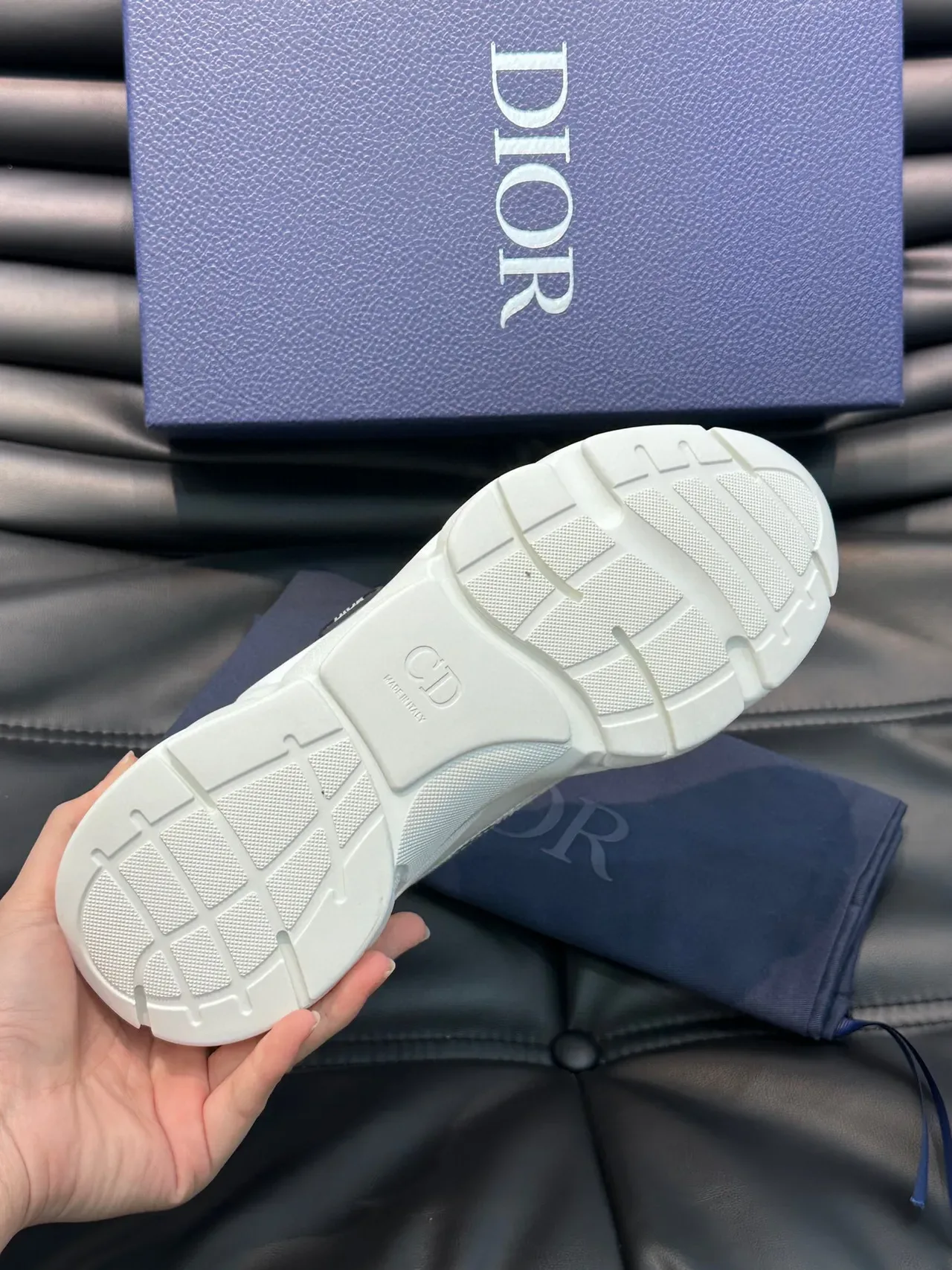 Dior B23 White and Gray Chunky Sneakers 8