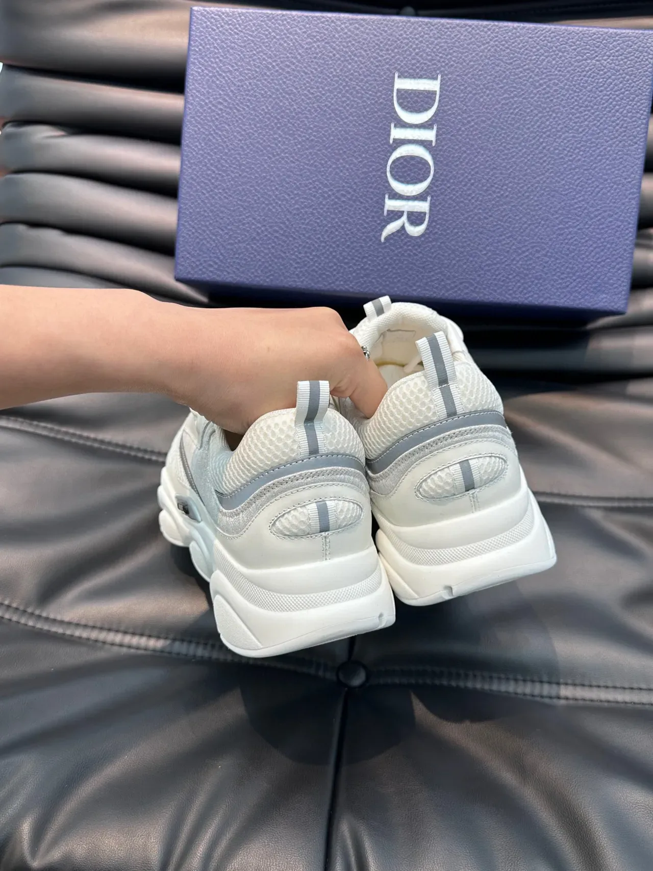 Dior B23 White and Gray Chunky Sneakers 9