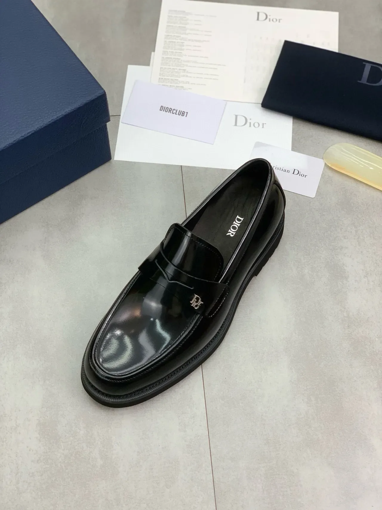 Dior B27 Black Silver Patent Leather Penny Loafer 4