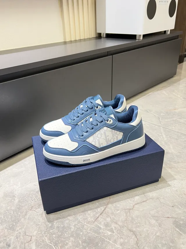 Dior B27 Blue and White Oblique Monogram Lifestyle Sneakers 4