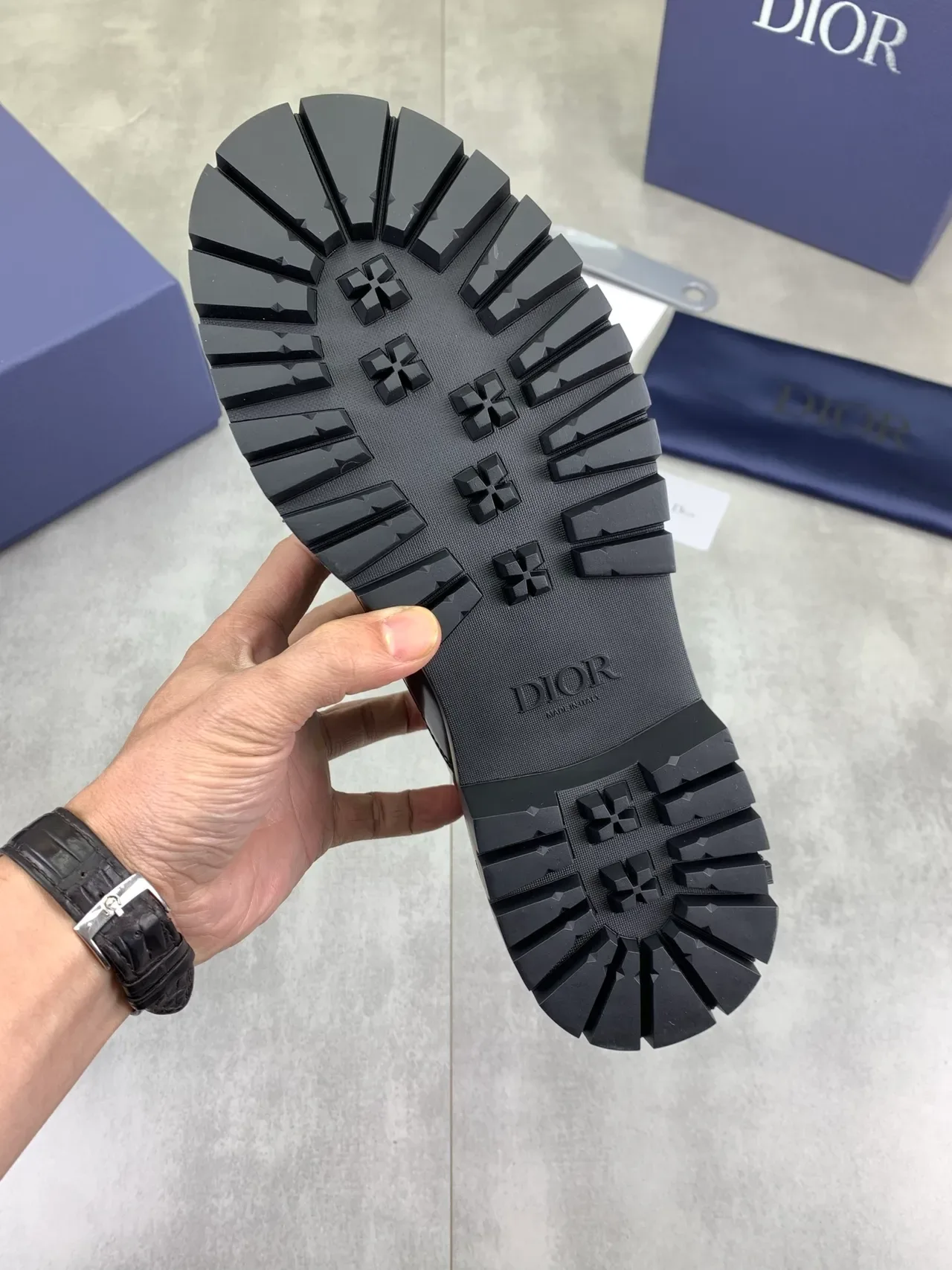 Dior B27 Zapatos Oxford Negro Brillante Punta Cap-Toe Suela Lug 3