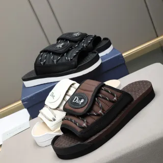 Dior B27 Quilted Strap Brown and Black Slipper