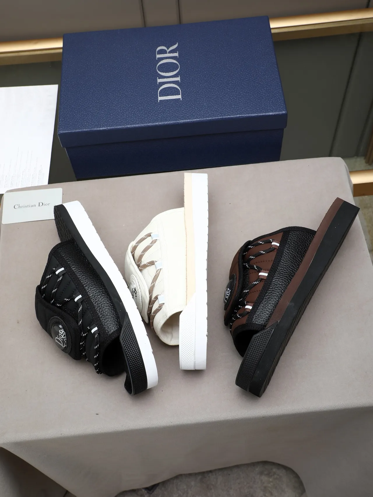 Dior B27 Quilted Strap Brown and Black Slipper 2