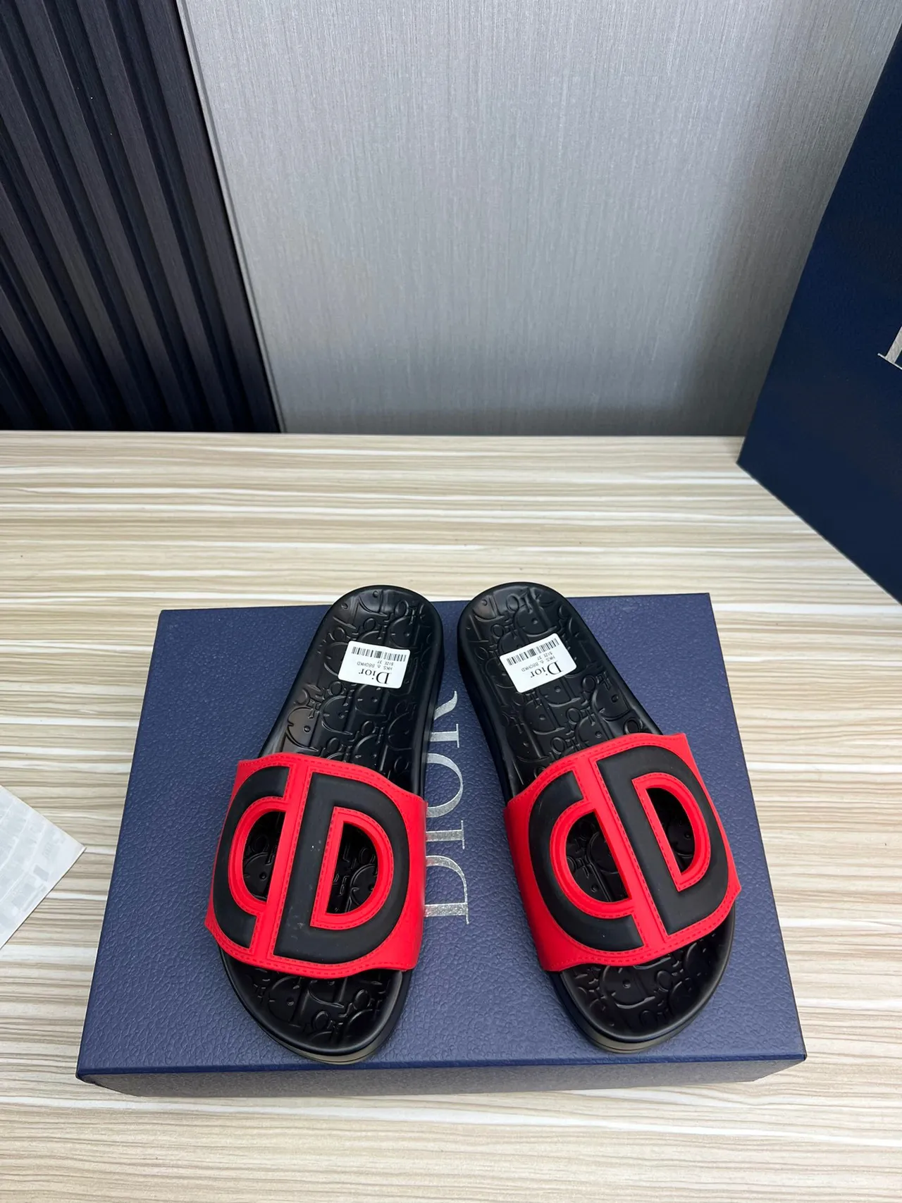 Dior B27 Slide Red and Black Slippers 9