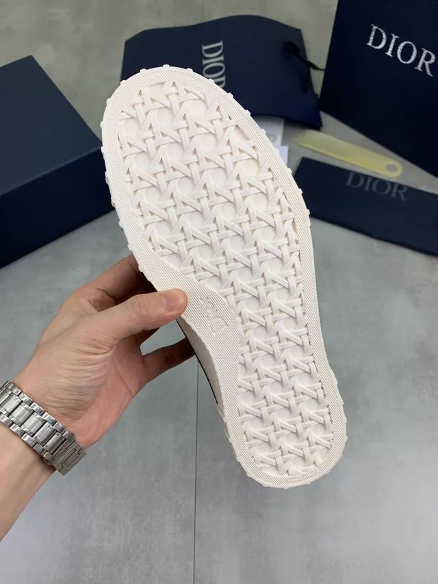 Dior Black Beige High-Top Jacquard Upper Lifestyle Sneakers 2