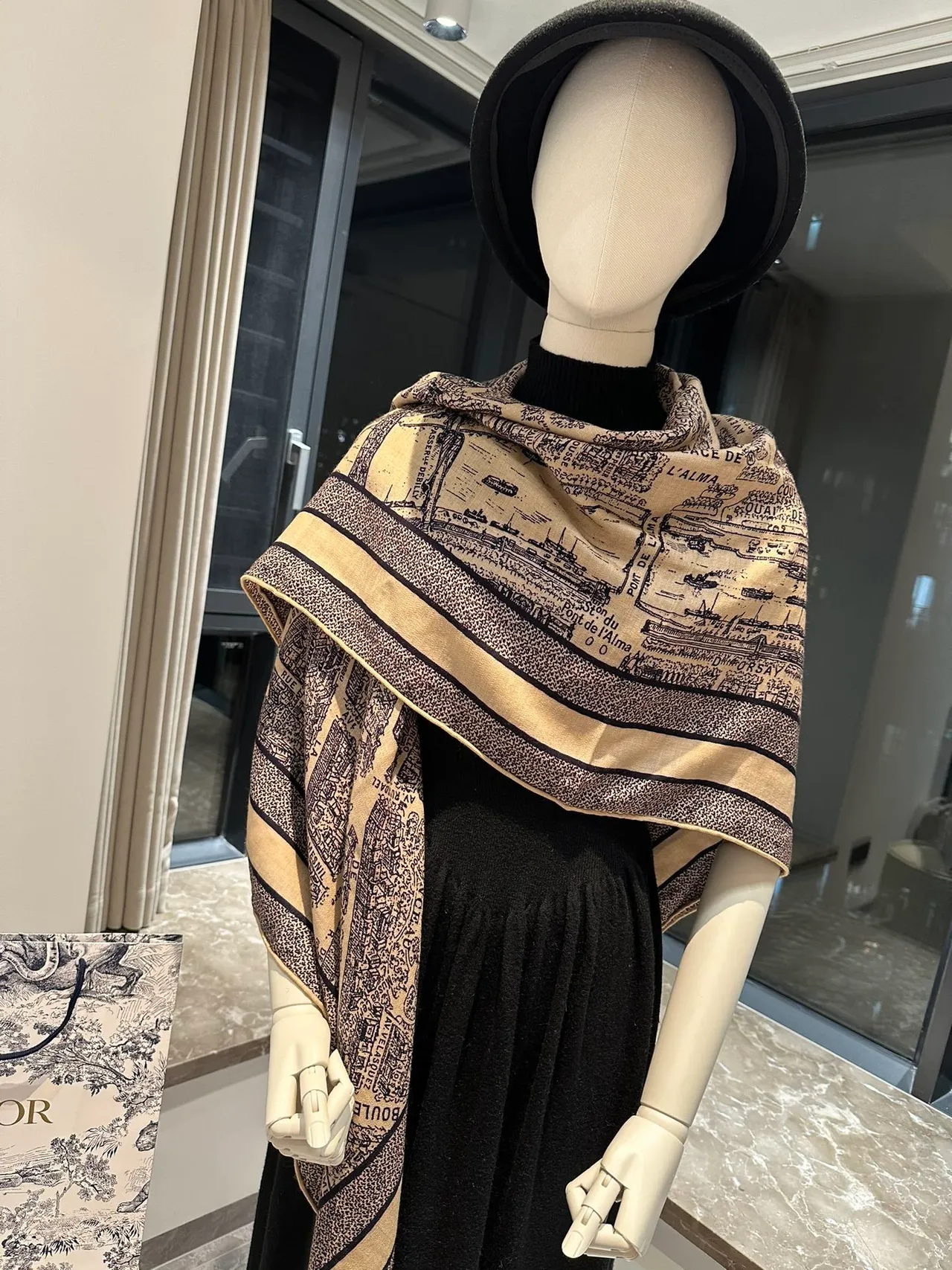 Dior Black Beige Sleeveless High-Neck Knit Dress 9