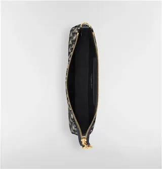 Dior Monogramme Noir Or Toile Sangle Chaîne Sac 10