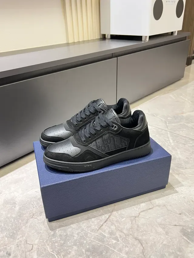 Dior Black Low-Top Mixed-Material Lifestyle Sneakers 4