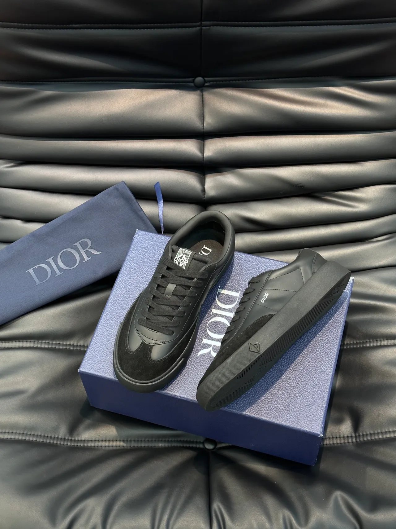 Dior Black Low-Top Mixed-Material Lifestyle Sneakers 5