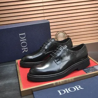 Dior Black Patent Cap-Toe Oxford Shoes