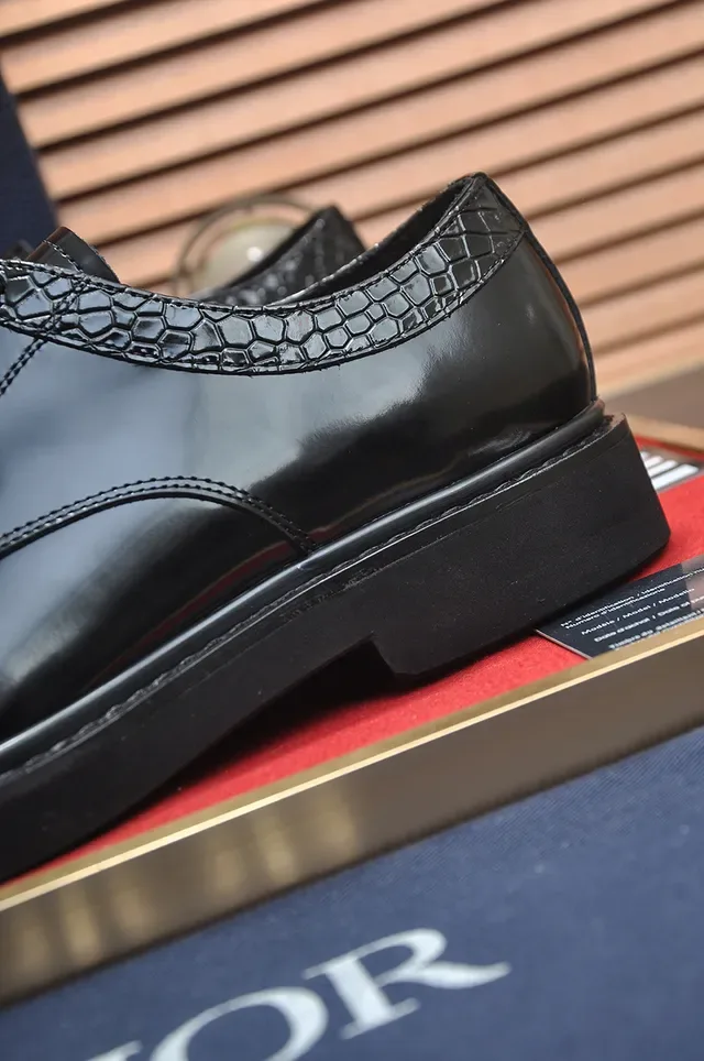 Dior Zapatos Oxford Negro Charol Punta Cap-Toe 2