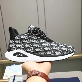 Dior Black White Monogram Jacquard Upper Sculpted Midsole Lifestyle Sneakers