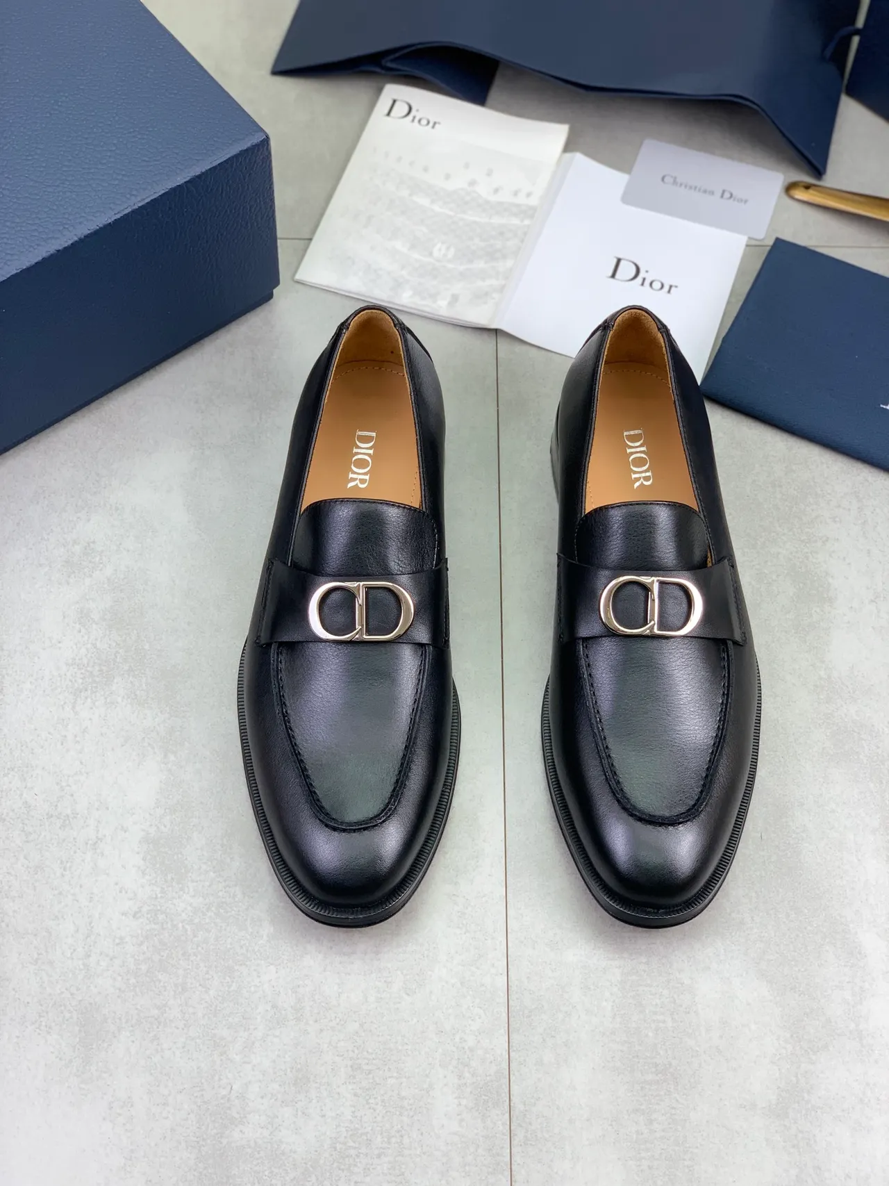 Dior Buckle Loafer Black Leather Men's Loafers 6
