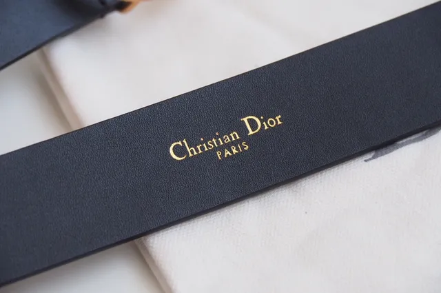 Dior CD Belt Black Gold Matte Monogram Buckle Leather Belt 4