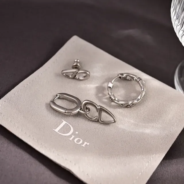 Dior CD Motif Silver Chain Necklace 3