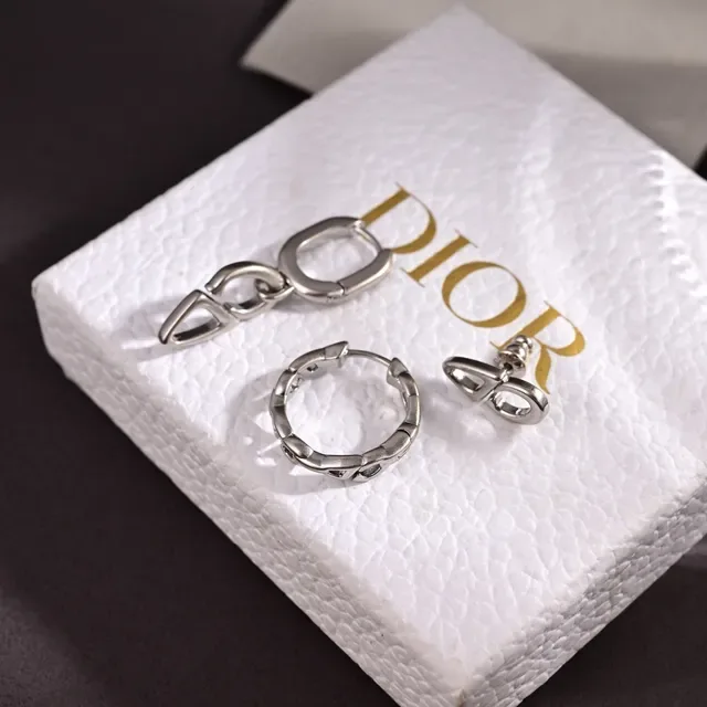 Dior CD Motif Silver Chain Necklace 5
