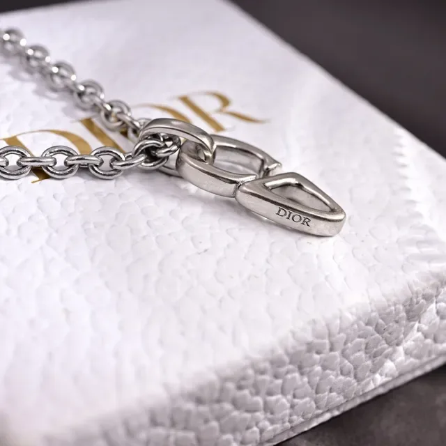 Dior CD Motif Silver Chain Necklace 8