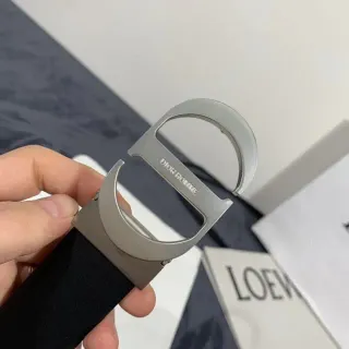 Dior Homme D-Shaped Buckle Black Leather Belt