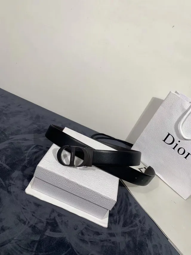 Dior Homme D-Shaped Buckle Black Leather Belt 3