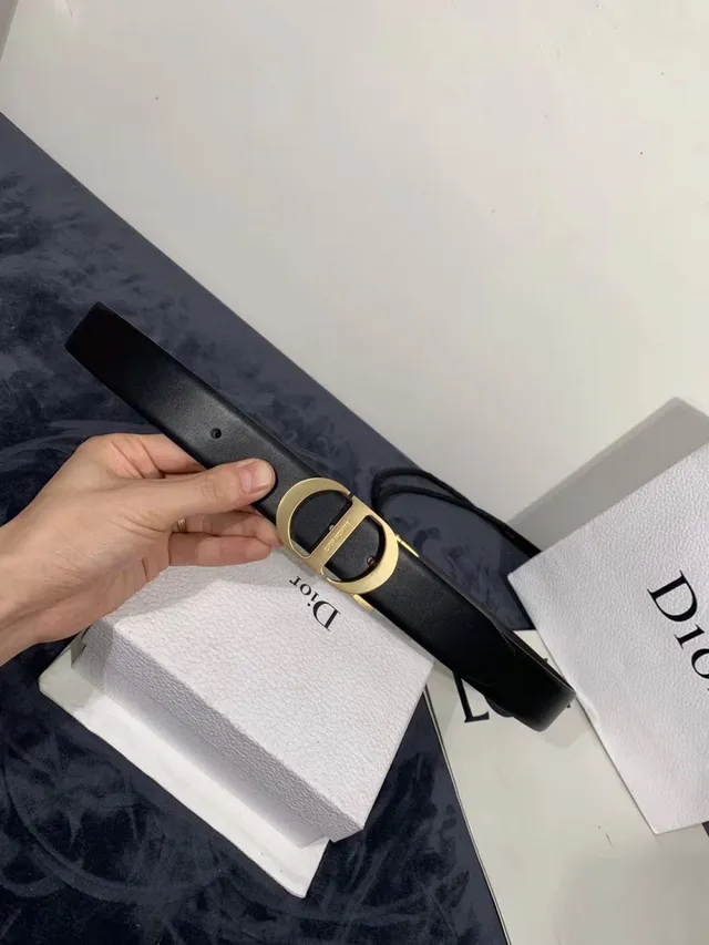 Dior Homme D-Shaped Buckle Black Leather Belt 8