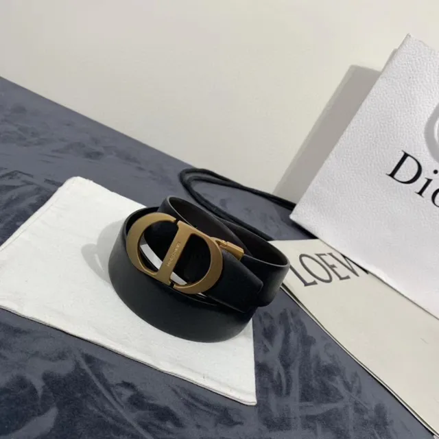Dior Homme D-Shaped Buckle Black Leather Belt 11