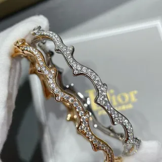 Dior Brazaletes Irregular Openwork Pavé Cristal Dual-Tone