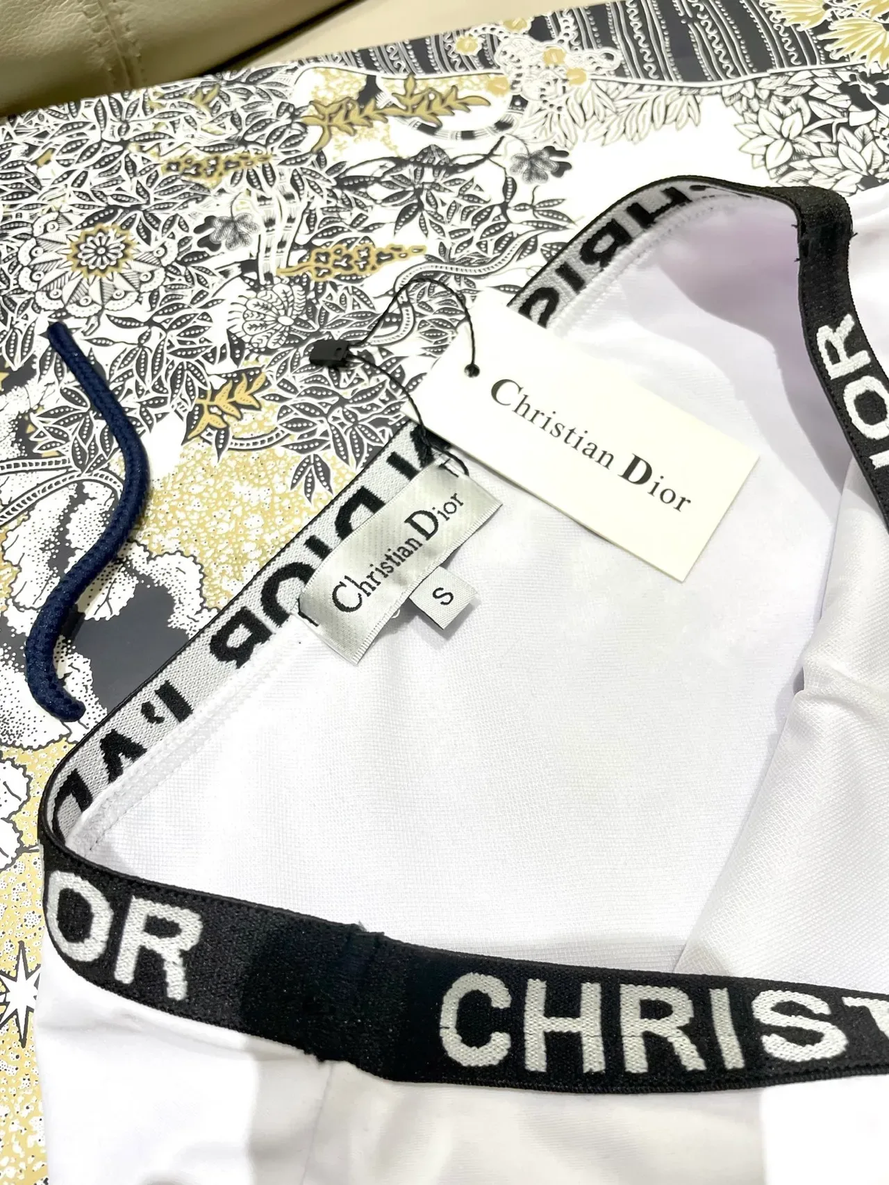 Dior J'adore White Bandeau Top and High-Waisted Briefs Swimwear 10