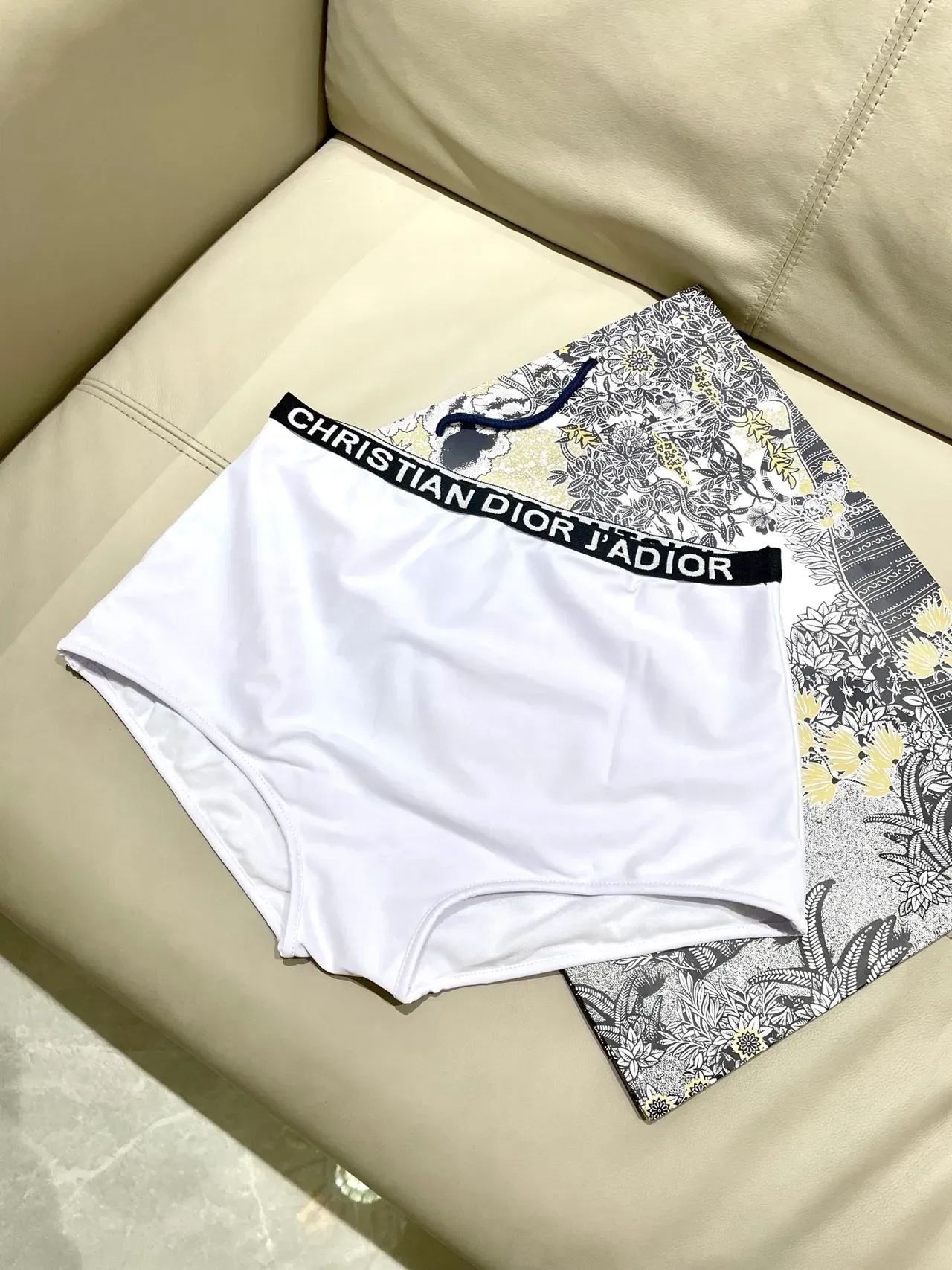 Dior J'adore White Bandeau Top and High-Waisted Briefs Swimwear 11