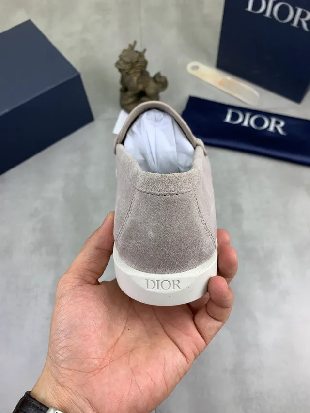 Dior Loafer Beige White Suede Upper Moc-Toe Stitching Loafer 3